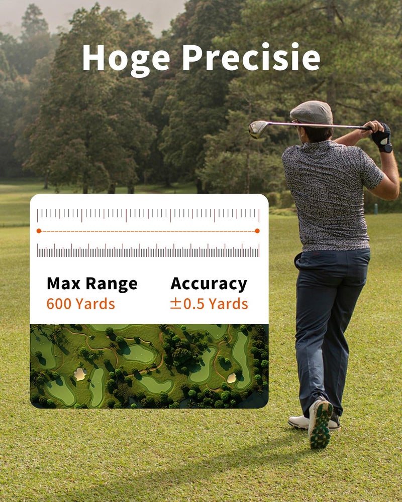 AOFAR GX-2S Golf Rangefinder Slope On/Off, Flag-Lock with Vibration, 600 Yards Range Finder, 6X 25mm Waterproof, Carrying Case, Free Battery, Gift Packaging - Image 5